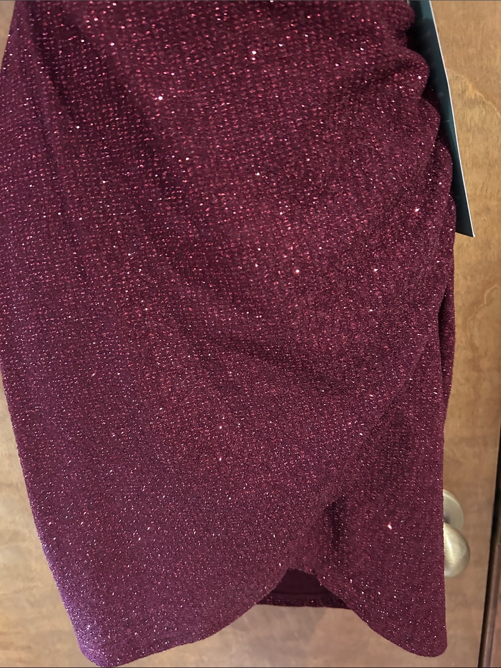 Sparkle Burgundy Wrap Mini Dress - Homecoming - Picture 3 of 10